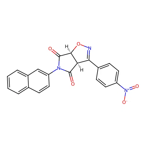 (3aR,6aS)-5-(naphthalen-2-yl)-3-(4-nitrophenyl)-3aH-pyrrolo[3,4-d][1,2]oxazole-4,6(5H,6aH)-dione structure