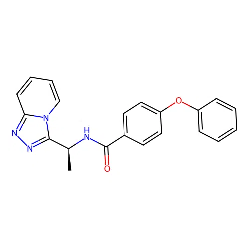 4-phenoxy-N-[(1S)-1-([1,2,4]triazolo[4,3-a]pyridin-3-yl)ethyl]benzamide structure