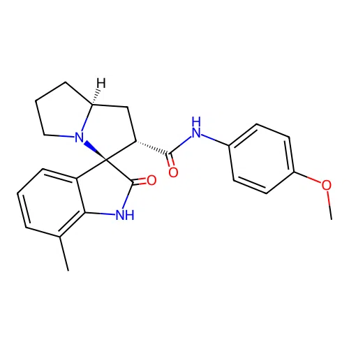 (2'S,3R,7a'S)-N-(4-methoxyphenyl)-7-methyl-2-oxo-1',2',5',6',7',7a'-hexahydrospiro[indoline-3,3'-pyrrolizine]-2'-carboxamide structure