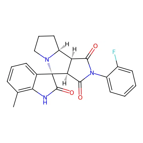 (3S,3'aR,8'aS,8'bS)-2'-(2-fluorophenyl)-7-methylspiro[1H-indole-3,4'-3a,6,7,8,8a,8b-hexahydropyrrolo[3,4-a]pyrrolizine]-1',2,3'-trione structure