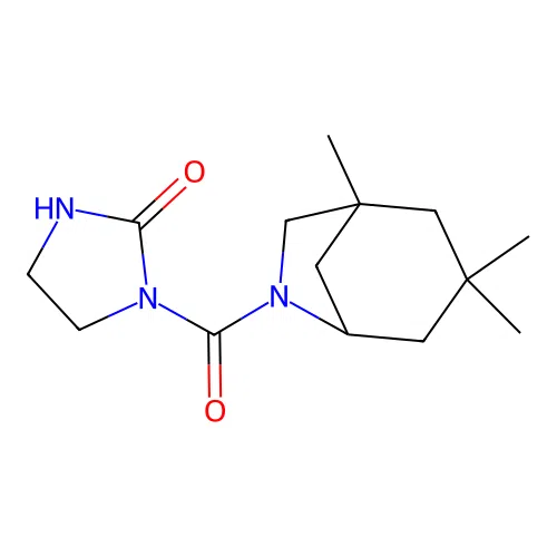 1-[(1,3,3-Trimethyl-6-azabicyclo[3.2.1]oct-6-yl)carbonyl]imidazolidin-2-one structure