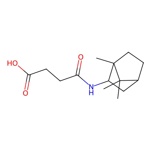 3-[N-(1,7,7-trimethylbicyclo[2.2.1]hept-2-yl)carbamoyl]propanoic acid structure