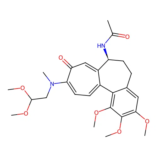 N-[(7S)-10-[2,2-dimethoxyethyl(methyl)amino]-1,2,3-trimethoxy-9-oxo-6,7-dihydro-5H-benzo[a]heptalen-7-yl]acetamide structure