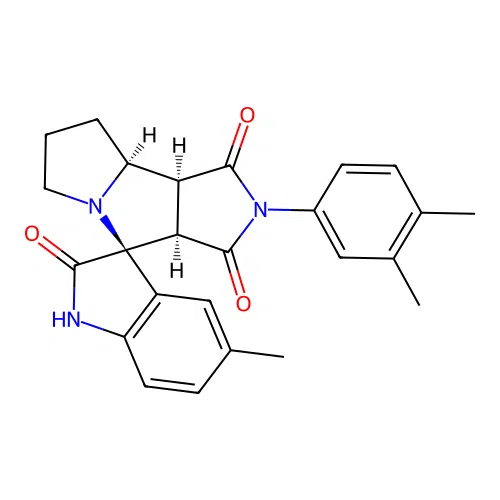 (3S,3'aR,8'aS,8'bS)-2'-(3,4-dimethylphenyl)-5-methylspiro[1H-indole-3,4'-3a,6,7,8,8a,8b-hexahydropyrrolo[3,4-a]pyrrolizine]-1',2,3'-trione structure