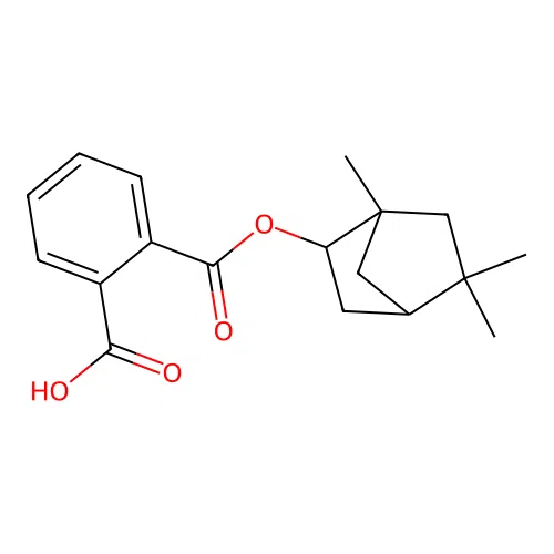 2-((((1S,2R,4S)-1,5,5-trimethylbicyclo[2.2.1]heptan-2-yl)oxy)carbonyl)benzoic acid structure