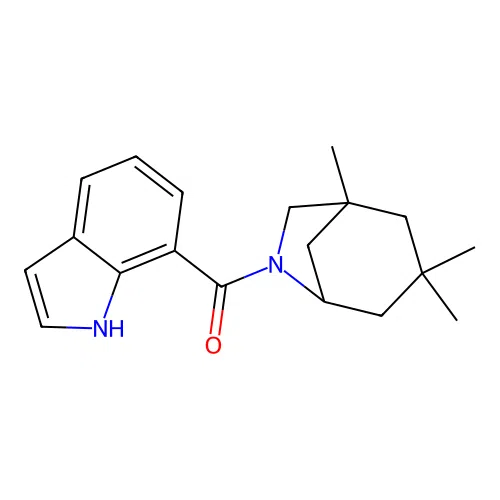 1H-indol-7-yl(1,3,3-trimethyl-6-azabicyclo[3.2.1]oct-6-yl)methanone structure