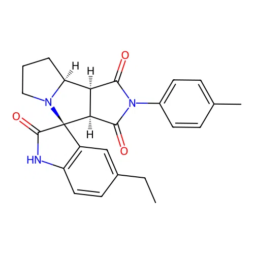 (3S,3'aR,8'aS,8'bS)-5-ethyl-2'-(4-methylphenyl)spiro[1H-indole-3,4'-3a,6,7,8,8a,8b-hexahydropyrrolo[3,4-a]pyrrolizine]-1',2,3'-trione structure