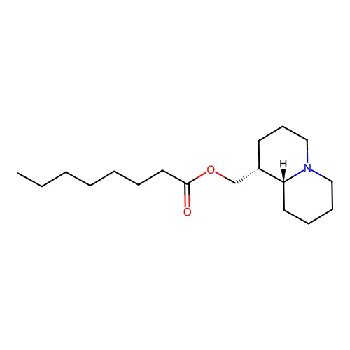 (1R,9aR)-octahydro-2H-quinolizin-1-ylmethyl octanoate structure