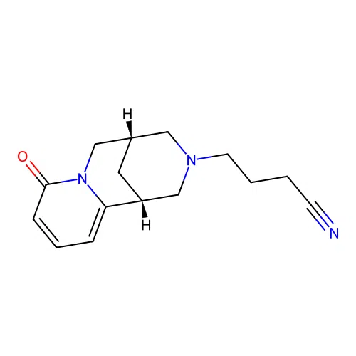 4-((1R,5S)-8-oxo-5,6-dihydro-1H-1,5-methanopyrido[1,2-a][1,5]diazocin-3(2H,4H,8H)-yl)butanenitrile structure