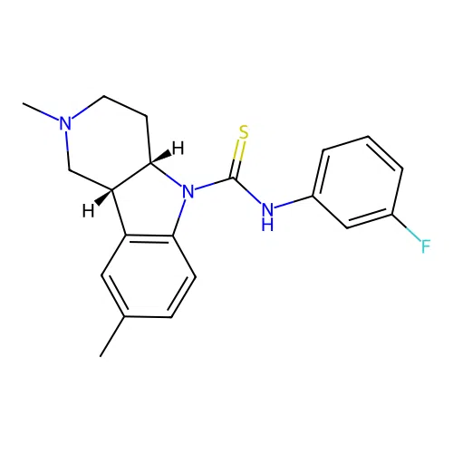 (4aS,9bR)-N-(3-fluorophenyl)-2,8-dimethyl-1,2,3,4,4a,9b-hexahydro-5H-pyrido[4,3-b]indole-5-carbothioamide structure
