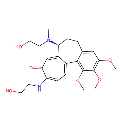 (7S)-10-(2-hydroxyethylamino)-7-[2-hydroxyethyl(methyl)amino]-1,2,3-trimethoxy-6,7-dihydro-5H-benzo[a]heptalen-9-one structure