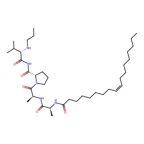Oleoylalanyl-alanyl-prolyl-N-propylvalinamide structure
