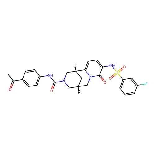 (1R,5R)-N-(4-Acetylphenyl)-9-(3-fluorophenylsulfonamido)-8-oxo-4,5,6,8-tetrahydro-1H-1,5-methanopyrido[1,2-a][1,5]diazocine-3(2H)-carboxamide structure