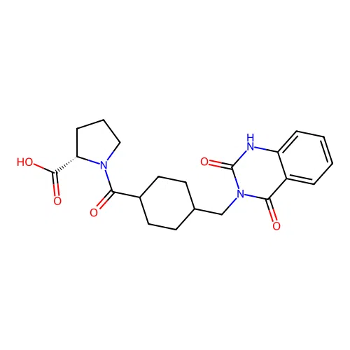 1-({4-[(2-hydroxy-4-oxoquinazolin-3(4H)-yl)methyl]cyclohexyl}carbonyl)-L-proline structure