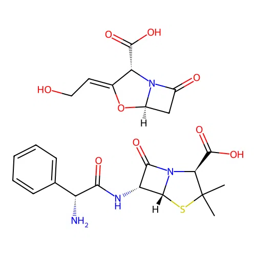 Ampicillin & Clavulanic acid structure