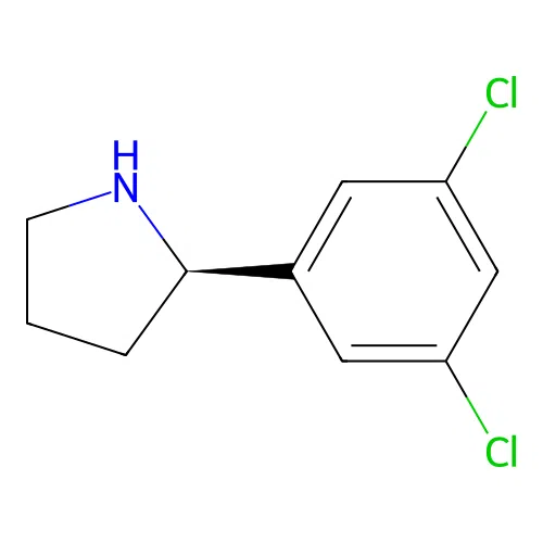 (2R)-2-(3,5-dichlorophenyl)pyrrolidine structure