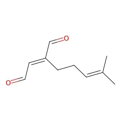 (E)-2-(4-methylpent-3-enyl)but-2-enedial structure