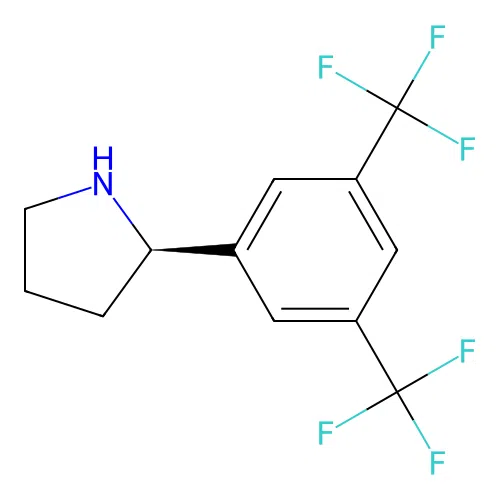(2R)-2-[3,5-bis(trifluoromethyl)phenyl]pyrrolidine structure