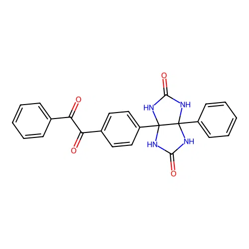 3a-(4-(2-oxo-2-phenylacetyl)phenyl)-6a-phenyltetrahydroimidazo[4,5-d]imidazole-2,5(1H,3H)-dione structure