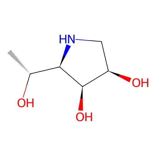 (2R,3S,4R)-2-((R)-1-Hydroxyethyl)pyrrolidine-3,4-diol structure
