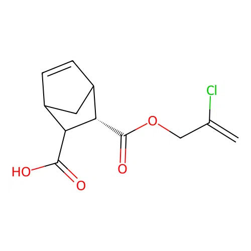 (1R,2R,4S)-3-(((2-chloroallyl)oxy)carbonyl)bicyclo[2.2.1]hept-5-ene-2-carboxylic acid structure