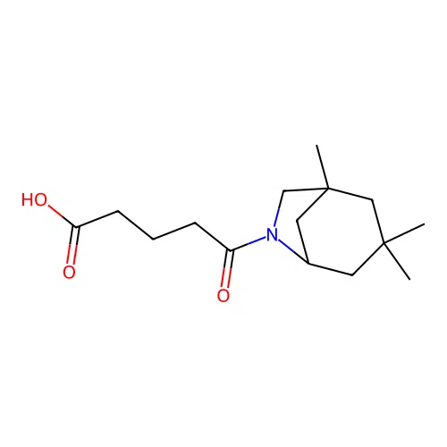 5-oxo-5-((1R,5S)-1,3,3-trimethyl-6-azabicyclo[3.2.1]octan-6-yl)pentanoic acid structure