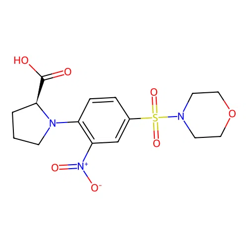 (2S)-1-[4-(Morpholine-4-sulfonyl)-2-nitrophenyl]pyrrolidine-2-carboxylic acid structure