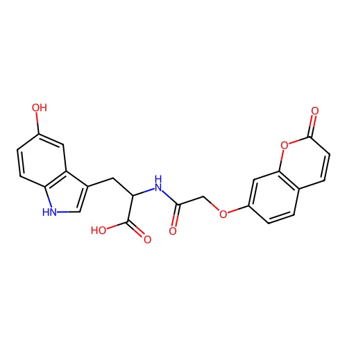 5-hydroxy-N-{[(2-oxo-2H-chromen-7-yl)oxy]acetyl}tryptophan structure