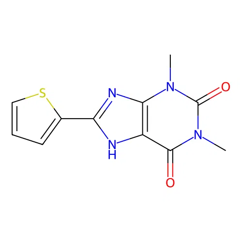 1,3-Dimethyl-8-(2-thienyl)-3,7-dihydro-1H-purine-2,6-dione structure