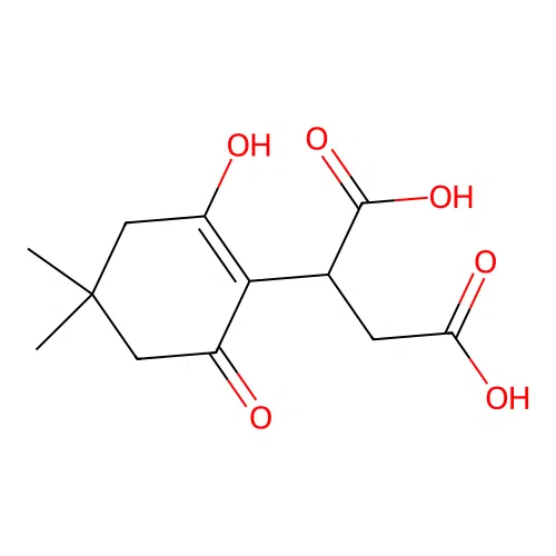 2-(2-Hydroxy-4,4-dimethyl-6-oxocyclohex-1-en-1-yl)butanedioic acid structure
