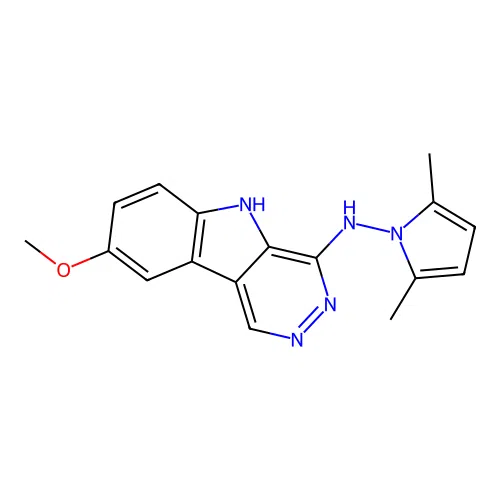 5H-Pyridazino(4,5-b)indol-4-amine, N-(2,5-dimethyl-1H-pyrrol-1-yl)-8-methoxy- structure