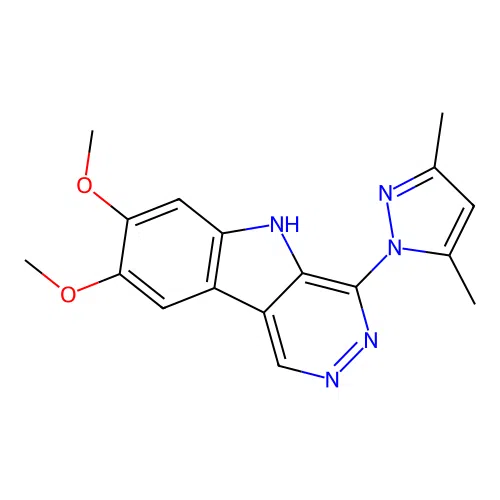 5H-Pyridazino(4,5-b)indole, 7,8-dimethoxy-4-(3,5-dimethyl-1H-pyrazol-1-yl)- structure