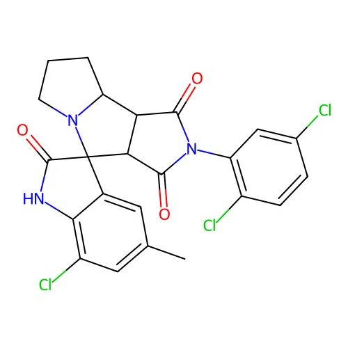 7-chloro-2'-(2,5-dichlorophenyl)-5-methyl-3a',6',7',8',8a',8b'-hexahydro-1'H-spiro[indole-3,4'-pyrrolo[3,4-a]pyrrolizine]-1',2,3'(1H,2'H)-trione structure