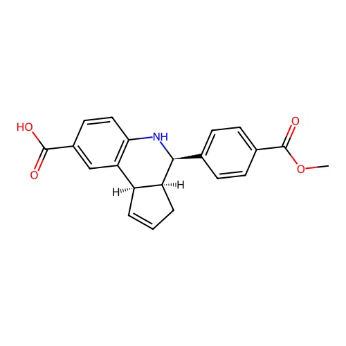 (3aS,4R,9bR)-4-[4-(methoxycarbonyl)phenyl]-3a,4,5,9b-tetrahydro-3H-cyclopenta[c]quinoline-8-carboxylic acid structure