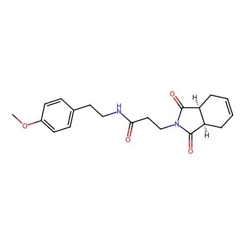 rel-(3aR,7aS)-1,3,3a,4,7,7a-Hexahydro-N-[2-(4-methoxyphenyl)ethyl]-1,3-dioxo-2H-isoindole-2-propanamide structure