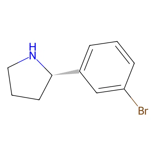 (2S)-2-(3-bromophenyl)pyrrolidine structure