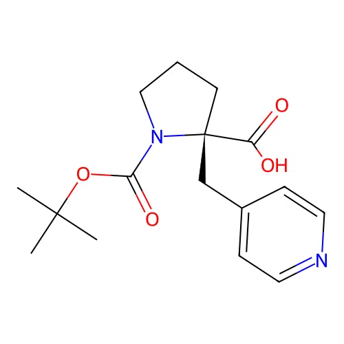Boc-(S)-alpha-(4-pyridinylmethyl)-proline structure