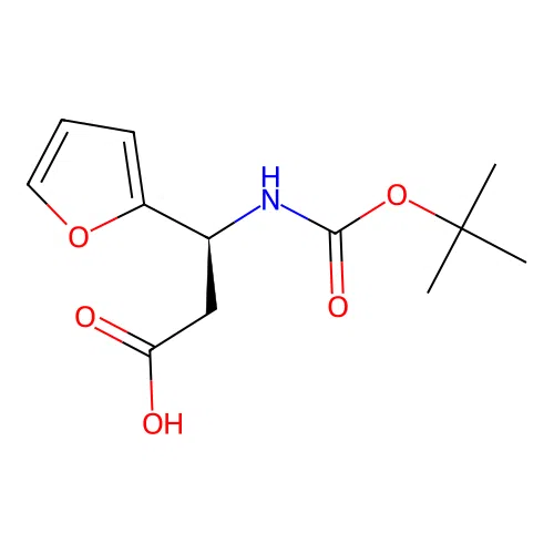 (S)-3-((tert-Butoxycarbonyl)amino)-3-(furan-2-yl)propanoic acid structure
