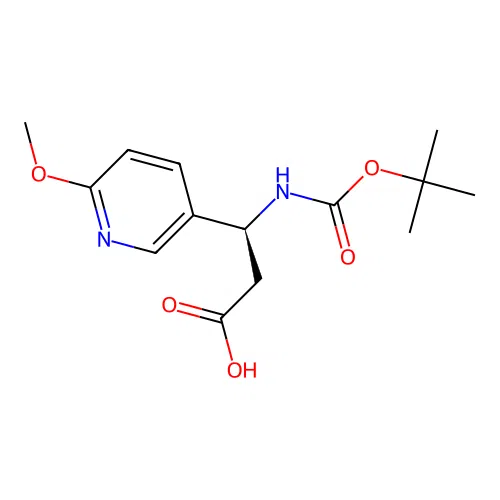 (3S)-3-{[(tert-butoxy)carbonyl]amino}-3-(6-methoxypyridin-3-yl)propanoic acid structure