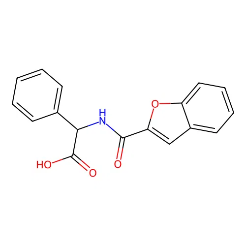 2-[(1-Benzofuran-2-yl)formamido]-2-phenylacetic acid structure