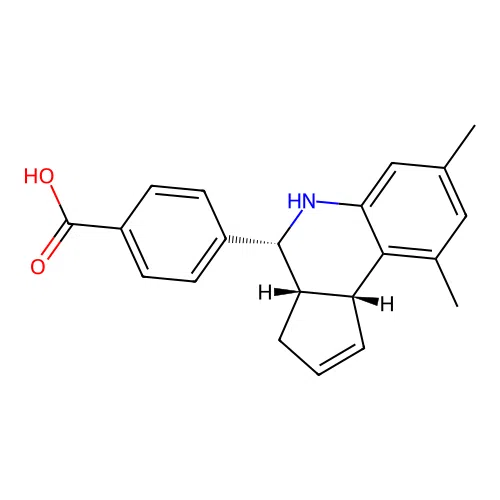 4-[(3aS,4R,9bR)-7,9-dimethyl-3a,4,5,9b-tetrahydro-3H-cyclopenta[c]quinolin-4-yl]benzoic acid structure