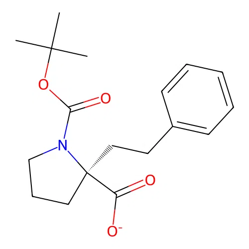 1,2-Pyrrolidinedicarboxylic acid, 2-(2-phenylethyl)-, 1-(1,1-dimethylethyl) ester, (2R)- structure