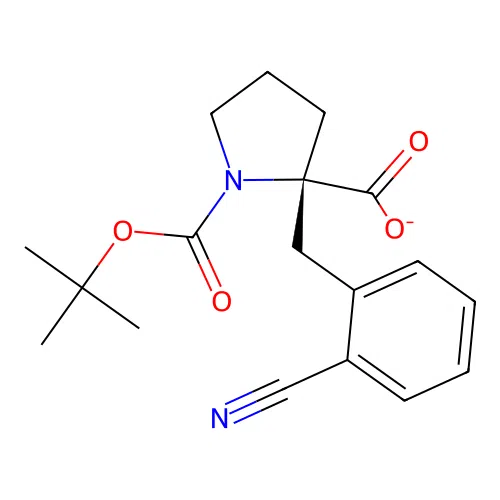 1,2-Pyrrolidinedicarboxylic acid, 2-[(2-cyanophenyl)methyl]-, 1-(1,1-dimethylethyl) ester, (2S)- structure
