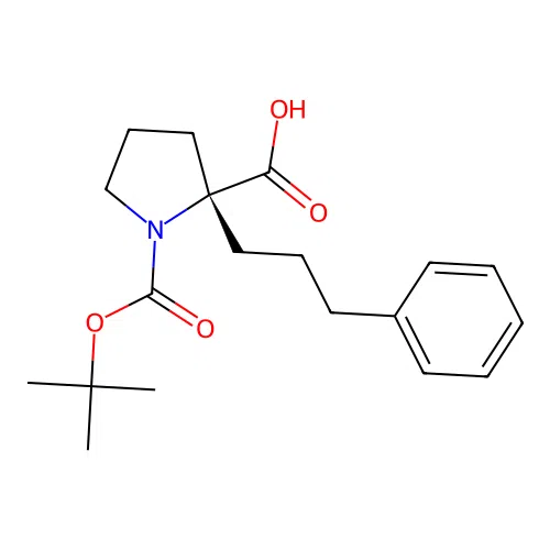 (R)-1-(tert-Butoxycarbonyl)-2-(3-phenylpropyl)pyrrolidine-2-carboxylic acid structure