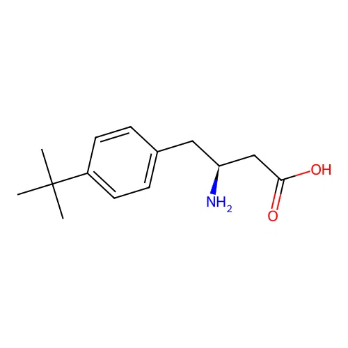 (3S)-3-amino-4-(4-tert-butylphenyl)butanoic acid structure