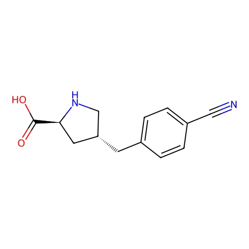 (2S,4R)-4-(4-Cyanobenzyl)pyrrolidine-2-carboxylic acid structure