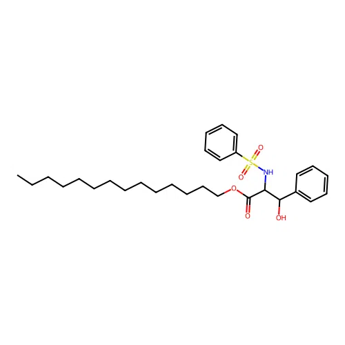 tetradecyl beta-hydroxy-N-(phenylsulfonyl)phenylalaninate structure