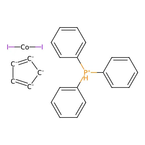 Cyclopenta-1,3-diene;diiodocobalt;triphenylphosphanium structure