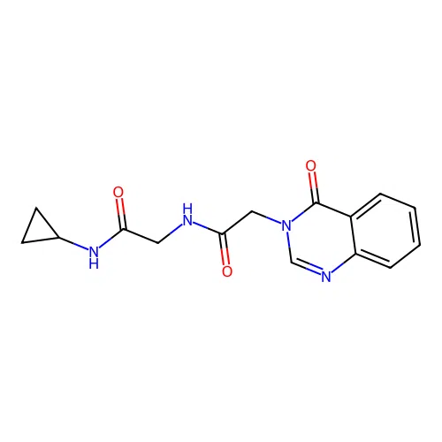 N-cyclopropyl-N~2~-[(4-oxoquinazolin-3(4H)-yl)acetyl]glycinamide structure