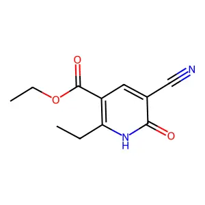 Ethyl 5-cyano-2-ethyl-1,6-dihydro-6-oxo-3-pyridinecarboxylate structure